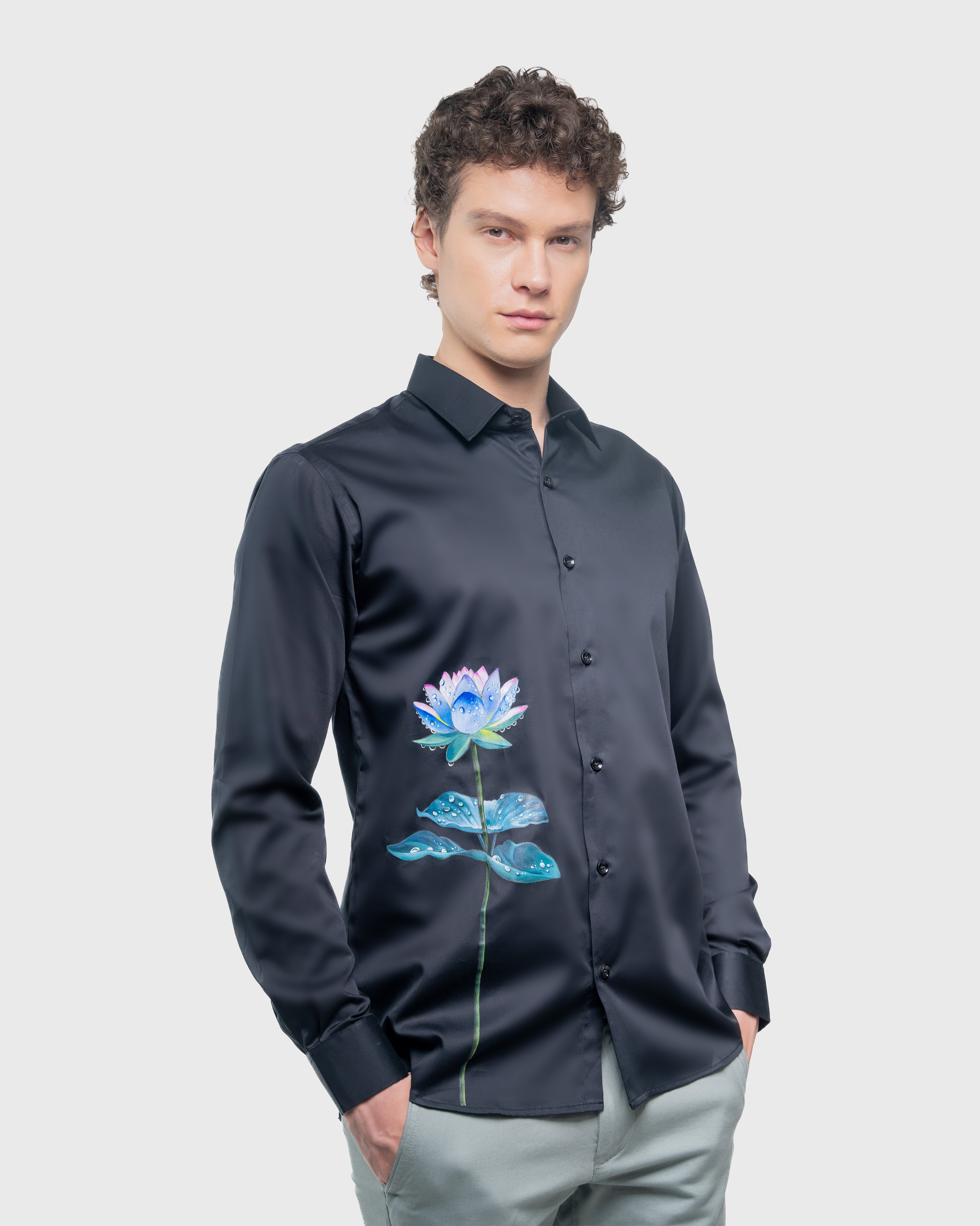 Hand-Painted Luxury Bellezza Loto Shirt