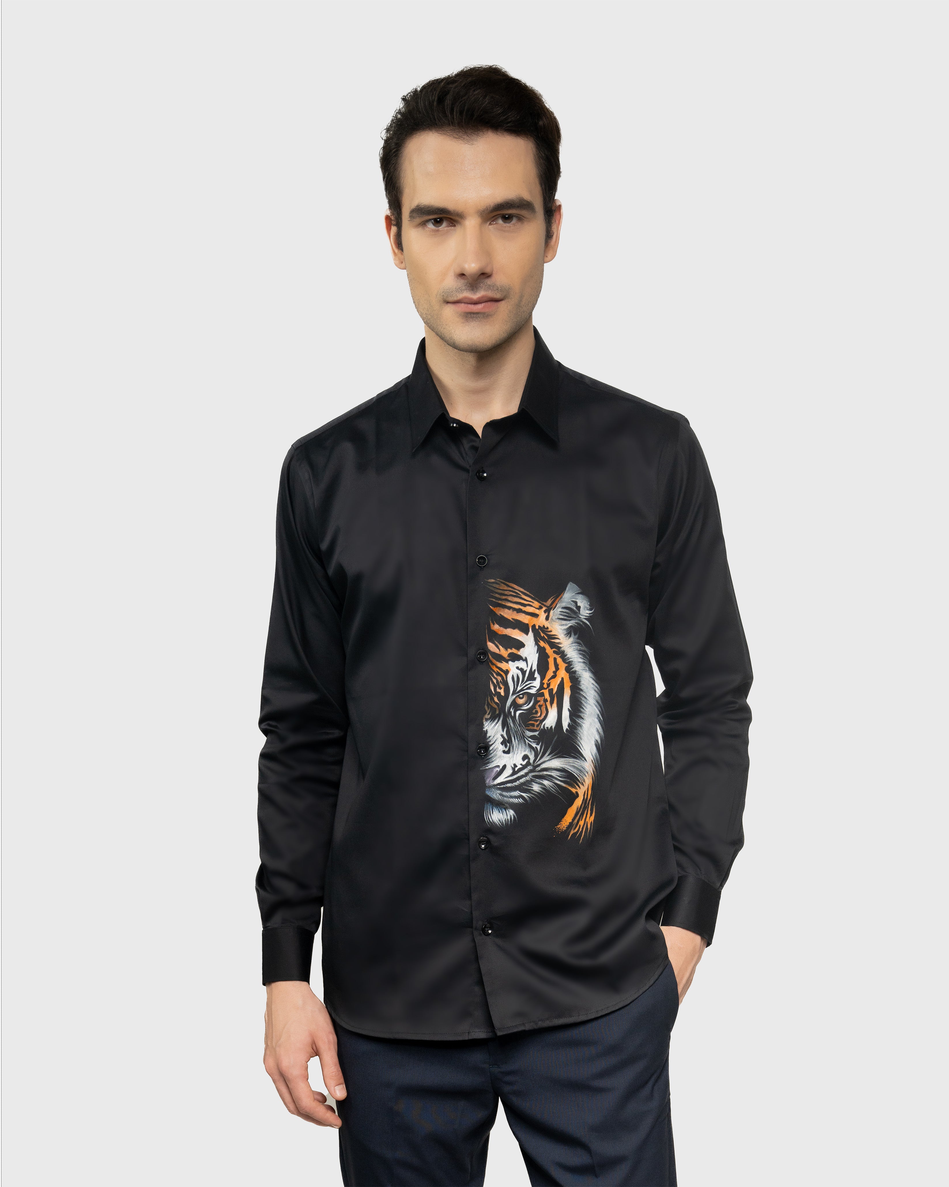 Hand-Painted Luxury Bengala Tigre Shirt