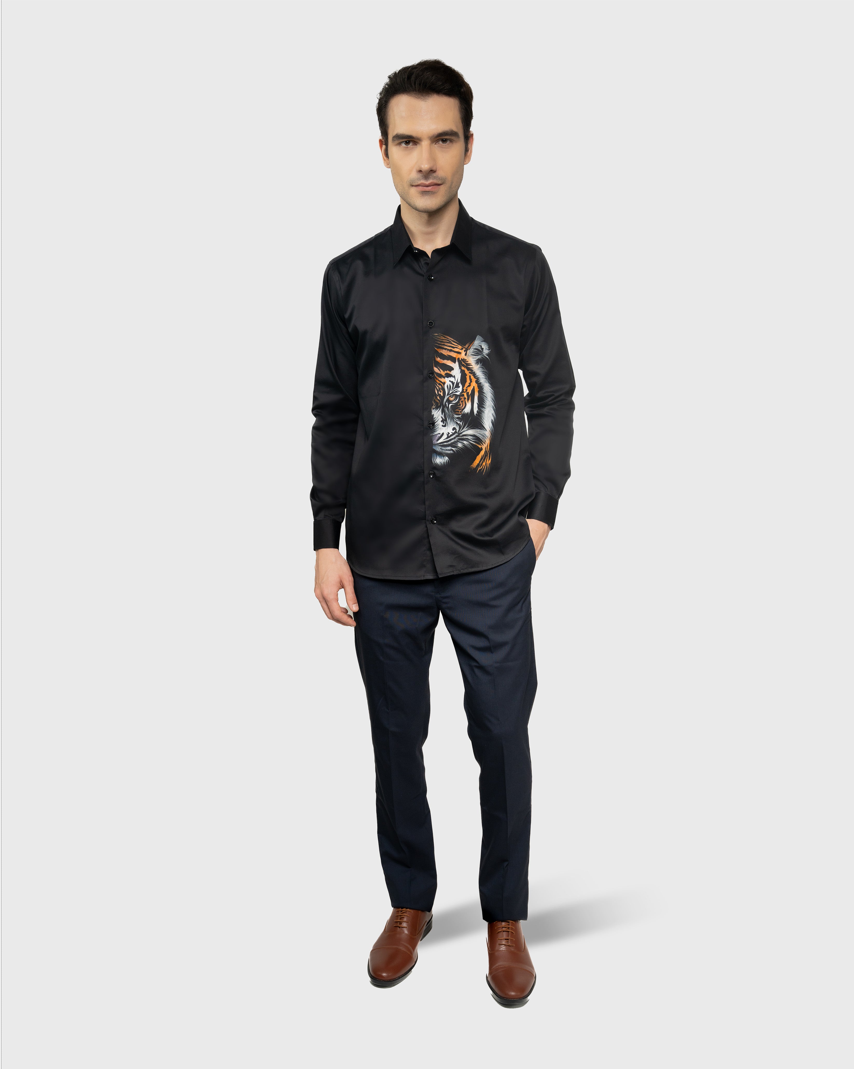 Hand-Painted Luxury Bengala Tigre Shirt