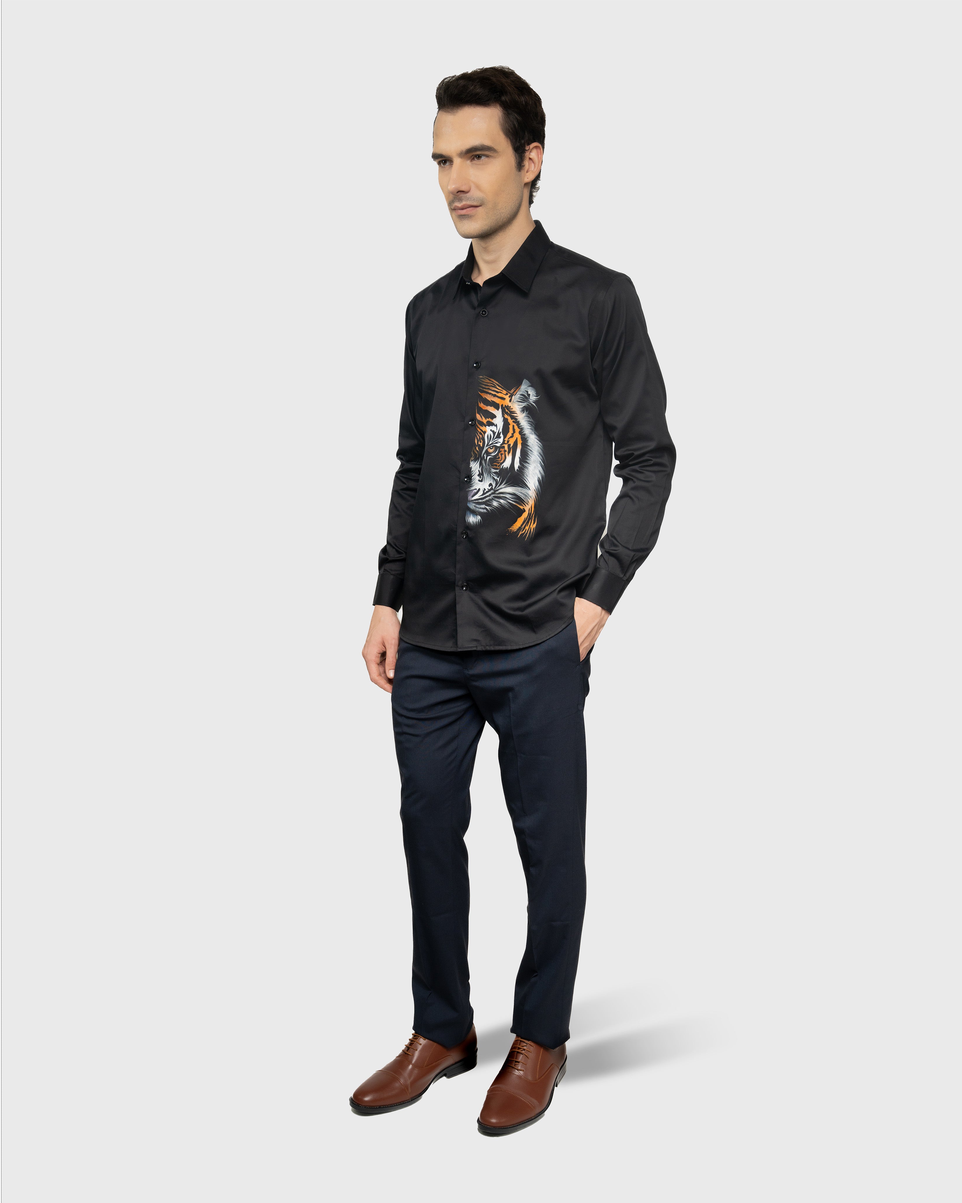 Hand-Painted Luxury Bengala Tigre Shirt